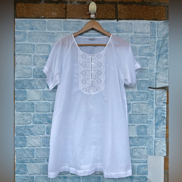 La Perla nightgown sleepwear white cotton mini size medium - Picture 1 of 12